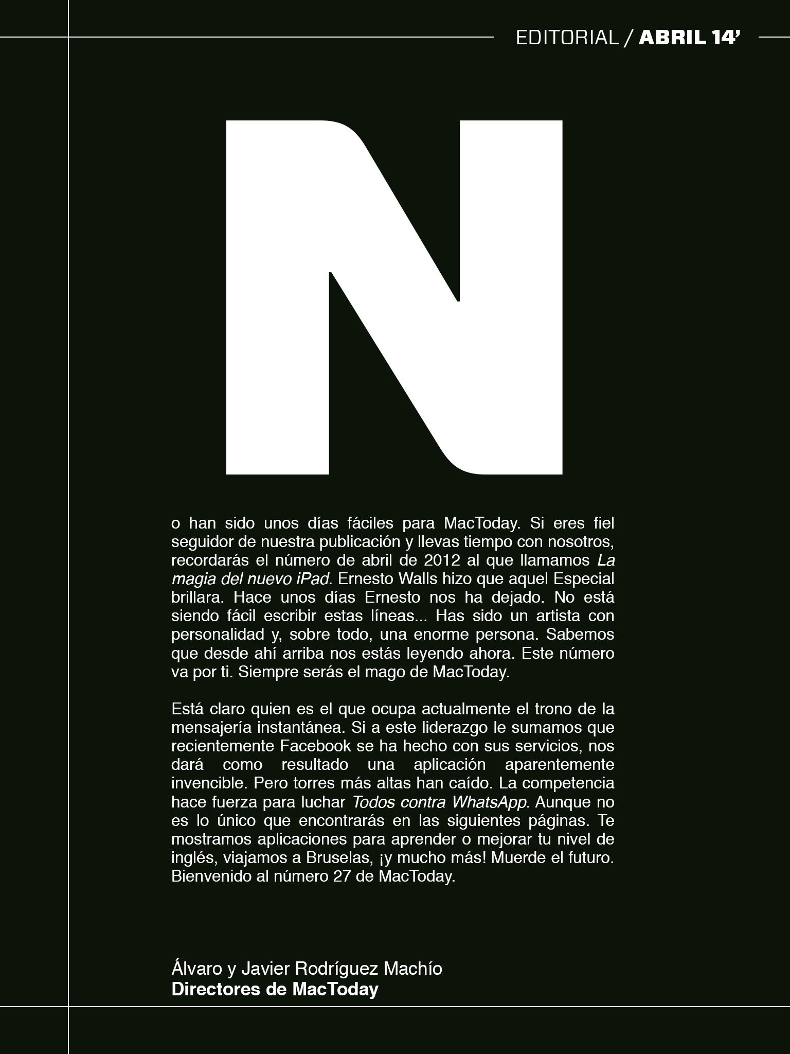 editorial mes de abril 2014. Pasa la página para empezar