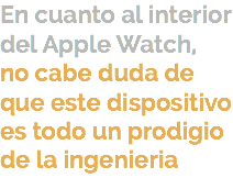 En cuanto al interior del Apple Watch, no cabe duda de que este dispositivo es todo un prodigio de la ingenieria