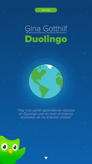 Entrevista a Gina Gotthilf, de Duolingo. Por Álvaro R. Machío. El artículo continúa abajo