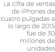 La cifra de ventas de iPhones de cuatro pulgadas a lo largo de 2015 fue de 30 millones de unidades